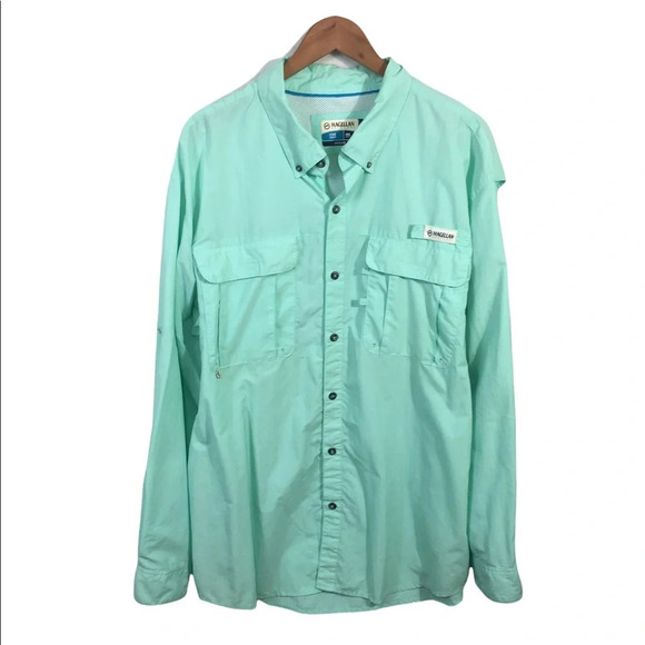 BF453 Men’s Magellan Outdoors Mag Wick Fish Gear Angler Fit Vented Shirt 2XL - Picture 1 of 5